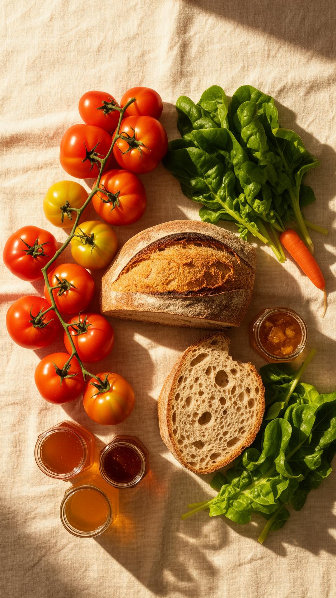 Fresh produce flatlay